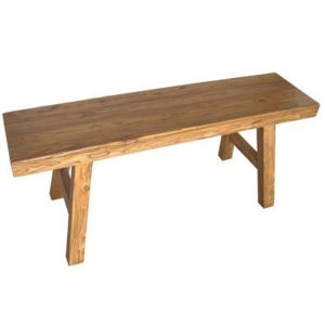 Vintage Elm Wood Long Bench