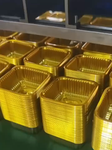 100pcs Transparent Mooncake Plastic Square Tray PET Pastry Dessert Cake Baking Packaging Box Festival Party