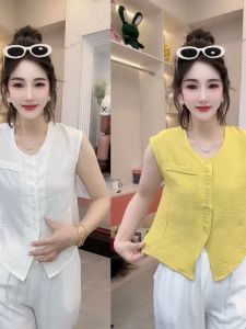 Áo Vest Nữ Màu Trơn Cổ Tròn Thường Ngày Đơn Giản Thời Trang Giảm Tuổi Tác Ôm Vừa Vặn Đi Làm