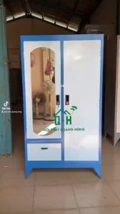 TỦ SẮT 2 CÁNH ĐỰNG QUẦN ÁO GIÁ RẺ TẠI XƯỞNG GIAO NHANH HCM