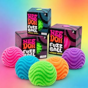 2026 New Model NeeDoh Fuzz Ball Wonder Waves Sensory Squeeze Toy Textured Stress Relief Fidget Ball for Adults Toy