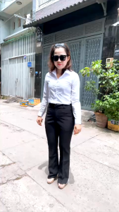 Quần tây nữ - quần tây công sỡ QUẦN TUYẾT MƯA ỐNG SUÔNG 1 NÚT