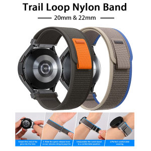 MAFAM【👍Best Picks】✨Trail Loop Band 22mm For Redmi watch5 Active/Lite 20mm Untuk Samsung Galaxy Watch 6 5 4 3 Bracelet Untuk Huawei watch GT4 Pro 3 2 Nylon Strap Xiaomi Watch Amazfit Watch Accesorry