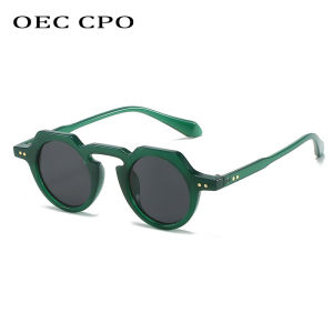 OEC CPO Classic Punk Round Sunglasses For Men Fashion Goggle Sun Glasses Women Trends Rivets Shades Eyewear Female Sport UV400