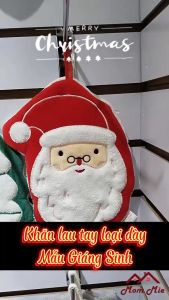 Khăn lau tay nhà bếp mẫu Noel loại dày thấm hút tốt mềm mịn - N029. Hanging Kitchen Cleaning Towels