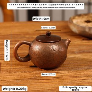 XINLONGTANG | Handmade Pure Copper Lotus Design Teapot