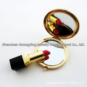 Elegant Golden Compact Round Glass Makeup Mirror