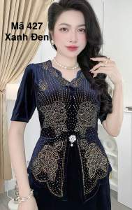 M427 Đầm Nhung Đá Nổi Đi Tiệc Cao Cấp