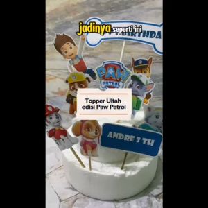 Topper Ulang Tahun Paw Patrol / Topper Cake Paw Patrol / Hiasan Kue Lucu