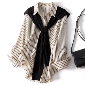 Slimming French Design Casual Knit Shawl Blouse