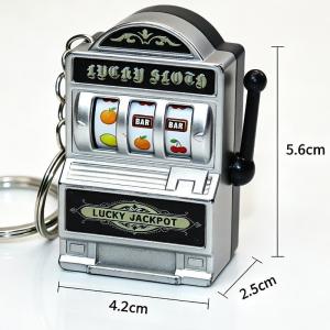 Velishy | ▶1Pcs Mini Gambling Slot Machine Keychain Arcade Pocket Fruit Lucky Jackpot Gadget Antistress Toy Funny Games Key Ring
