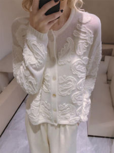 QINGNAER | French Gentle Elegant Plus Size Women Knitted Sweater Cardigan