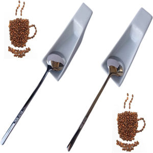 Coffee Bar Accessories Coffee Station Tea Spoon Rest Cute 2 Spoon & 2 Rest Cute Set of 4 Pieces