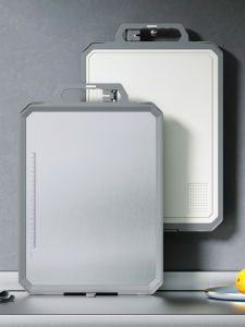 Antibacterial Stainless Steel Plastic Double-Sided Cutting Board Kitchen Fruit Board Anti-Mold Easy to Clean Rectangular Shape