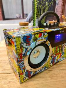 ลําโพงบลูทูธ Bluetooth รุ่น XQf-xc013 แสงสีเสียง ลําโพงไม้งานขายดี