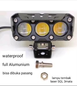 LAMPU TEMBAK SQL 3MATA SUPER TERANG LAMPU TEMBAK MOBIL MOTOR
