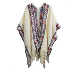 ผ้าคลุมไหล่แบบมีฮู้ดสำหรับผู้หญิง ผ้าไหมพรมถักสุดหรู 2025 ท่องเที่ยวในยูนนาน โพลีเอสเตอร์ ทรงยาว สไตล์ชาติพันธุ์ เหมาะกับทุกวัย