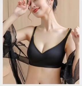[READY STOCK] Bees Lingerie Thailand Latex Bra Women Bra Push Up Breatheable Ice Silk Seamless Wireless Comfortable Thin Strap Adjustable Strap Triple Back Hook