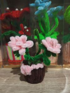 bunga hias mini kawat bulu mawar