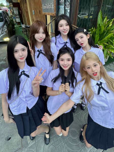 Thai Thai School Uniform Shirt Female Preppy Style JK Uniform High School Student Choral Performance Graduation Class Uniform Set