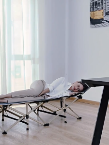 【COD】Folding bed single heavy duty adjustable office nap bed free adjustment portable bed folding bed single foldable bed army bed camping bed storage 300 KG sofa bed single bed frame for outdoor easy to carry