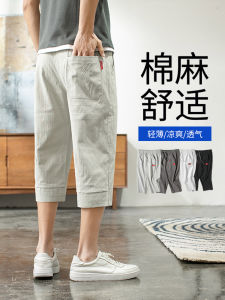 Capri Pants Mens Summer New Arrival Linen Straight Short Pants Men Loose Pure Cotton Thin Casual Cotton Linen Shorts