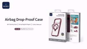 Ốp lưng TitanRing™ 360 Armor chống sốc 6M từ tính cho iPhone 17 Pro Max hiệu WIWU AeroShield Ultra AS-203 iRing Xoay 360° - Lưng Nhám Chống Vân Tay Chân Đế Xoay Cấu trúc bảo vệ 3 lớp Viền bảo vệ camera và màn hình