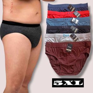 [A.A] 3 PCS Brief for men Big size 3XL 4XL 5XL High quality Soft cotton spandex Underwear Plain