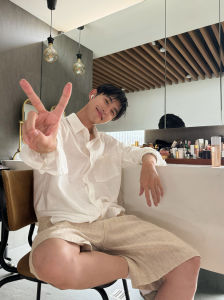 Cleanfit Pure Color Cotton and Linen Shirt Mens Spring and Summer K-style Loose Fancy Idle Style Long Linen Sleeves Shirt