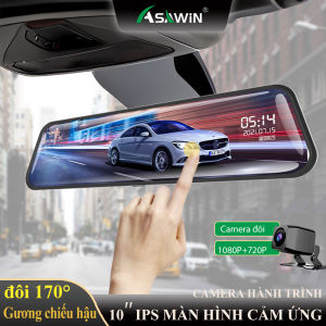 Camera hành trình Asawin H5L 10 Trong gương chiếu hậu Camera xe hơi Xe DVR Mặt trước và mặt sau Toàn màn hình Chế độ đỗ xe 24H Đảo ngược ảnh Tầm nhìn ban đêm