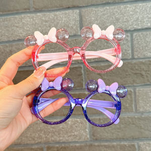 Childrens Spectacle Frame Boys and Girls Bows Glasses Frame Baby Cute Candy Color without Lens Glasses Travel Photos