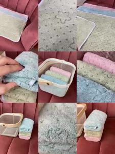 Breathable Jacquard Star Coral Fleece Bath and Face Towel LW012