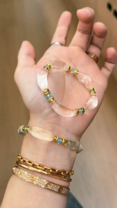 Montagne Jewelry Original design Natural Quartz White Crystal Bracelet