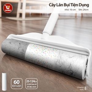 Con lăn bụi sàn từ 24cm đến 124cm - Dụng cụ vệ sinh sàn và rèm cửa siêu tiện lợi dễ dàng gỡ bỏ lông và bụi bẩn đem lại không gian sạch sẽ và thoáng đãng cho gia đình bạn