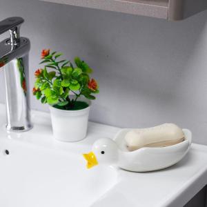 Modern Minimalist Ceramic Soap Dish Duckling Design Drainable Personalized Home Decorations Festival Supplies Soap Holder