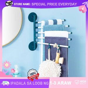 Utility Towel Rails: 180° Rotatable Wall Mounted Towel Racks Bath Towels Bar Holder Multi-functional Swing Hanger for Toilet Shower Kitchen Bathroom Cabinet Use