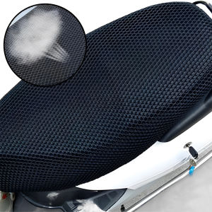 Motorcycle Electric Seat Cover 3D Mesh Fabric Sun Protection Scooter Seat Cover Pad Anti-skid Honeycomb Mesh Breathable Cushion