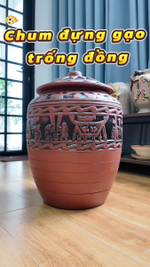 Hũ đựng gạo Bát Tràng cao cấp  10kg 15kg 20kg 30kg - Chum sành đựng gạo phong thủy.