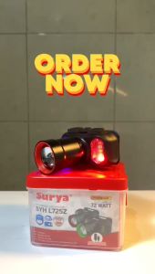 Surya Senter Kepala Zoom SYH L725Z Water Resistant Cahaya Putih 72Watt Tahan 30jam - GARANSI RESMI