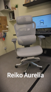 Reiko Aurelia Ergonomic Chair Full Mesh 6D Armrest Ergonomic Office Aluminum Chair Heavy Duty with Footrest I 5 Years Warranty