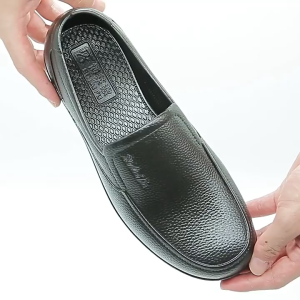 Plastic cow tendon sole mens low cut short tube anti slip kitchen chef work shoes