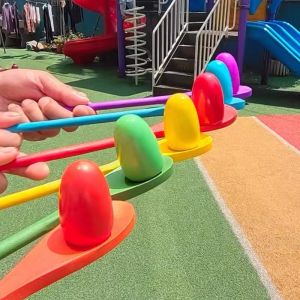 Meade | Montessori Rainbow Wooden Spoon Sensory Toy Color Matching Balance Game Kid Early Educational Wooden Toy Preschool Teaching Aids