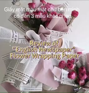Giấy gói hoa mặt màu mặt chữ