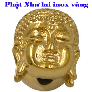 Chuỗi tay đá howlite 12 ly charm Phật Như lai inox VHWLNLHK12 vòng tay chuỗi hạt charm Phật A di đà vòng tay chuỗi hạt