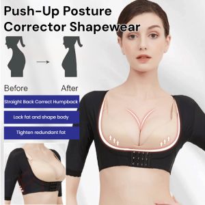 Caffeine Push-Up Posture Corrector Shapewear Adjustable Front Closure Breast Support Bra Invisible Gather Bra Shoulder Back Brace Prevent Humpback