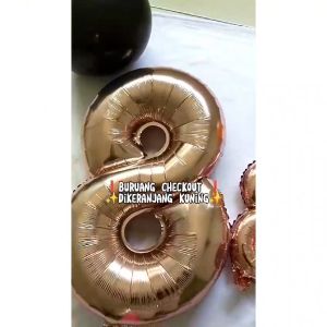 Balon Foil Angka 0-9 16inch 40cm Dekorasi Pesta