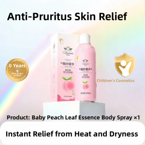 MONLEYTA | Peach Water Baby Powder Cooling Liquid Soothing Baby Care Summer Relief Body Lotion For Infants And Toddlers Age 0-3 Years