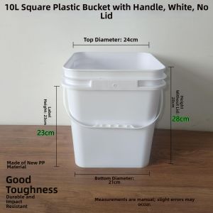 Square Heavy-duty Plastic Bucket 10L