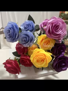 70cm High Quality Velvet Rose Cloth Rose Fake Rose Fake Flowers Artificial Flower Rose Home Wedding party Decoration