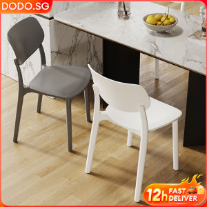 DODO Stylish Stackable Plastic Dining Chair with Ergonomic Curved Backrest and Solid Stool Legs
